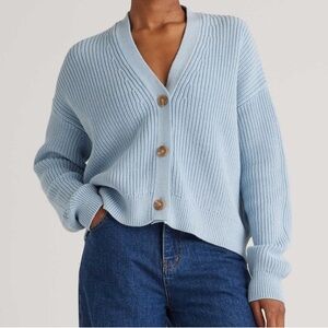 Quince Sky Blue Women's Cardigan Sz L